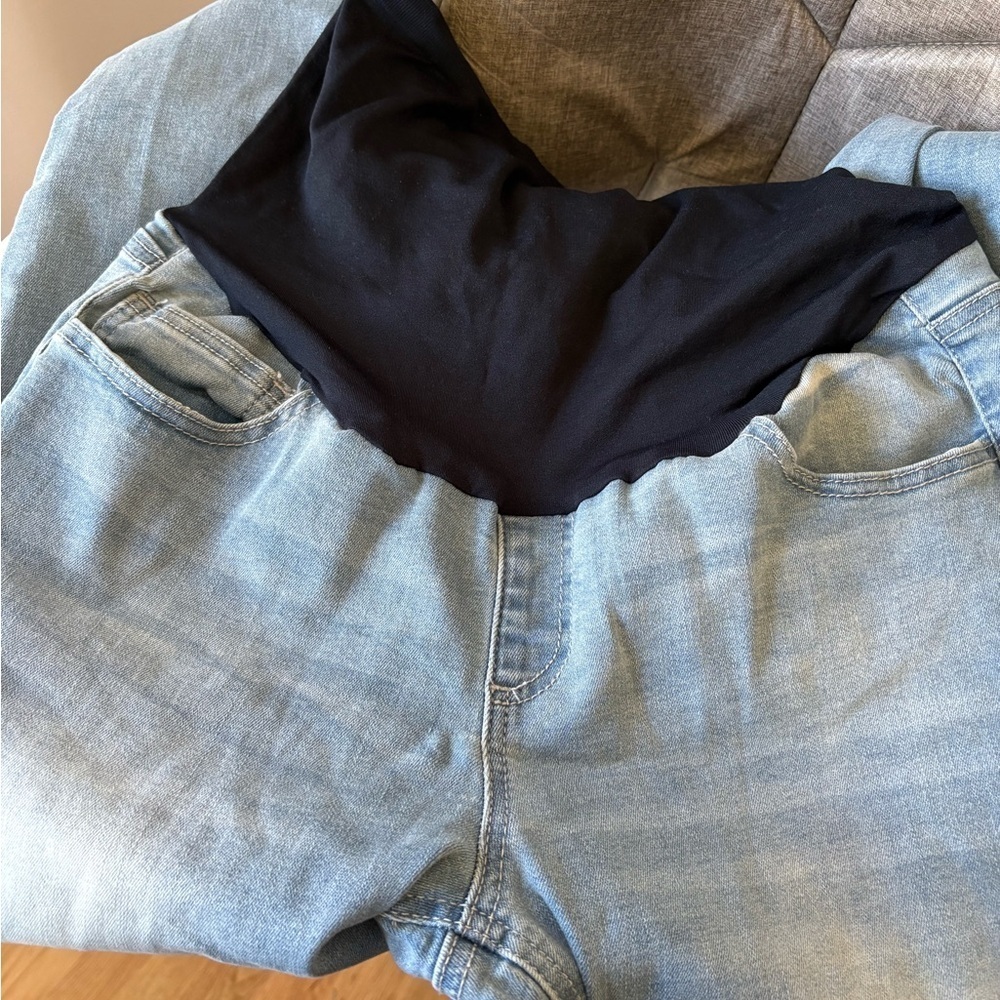 Maturnity Light Blue Straight Leg Jeans - Picture 2 of 6